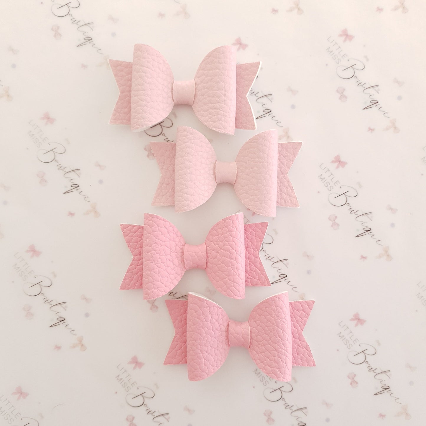 Faux Leather and Glitter Pigtail Bows (44 colours)