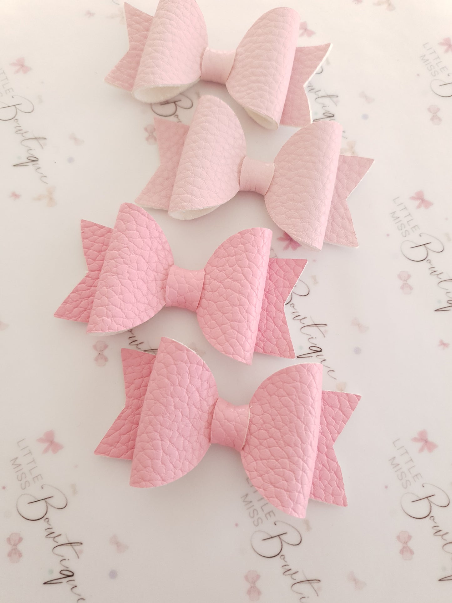 Faux Leather and Glitter Pigtail Bows (44 colours)