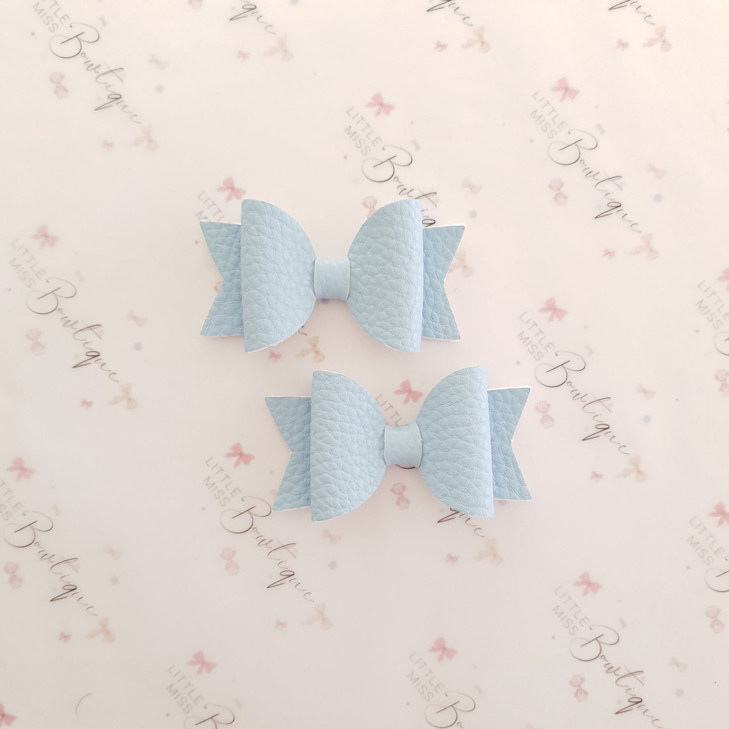 Faux Leather and Glitter Pigtail Bows (44 colours)