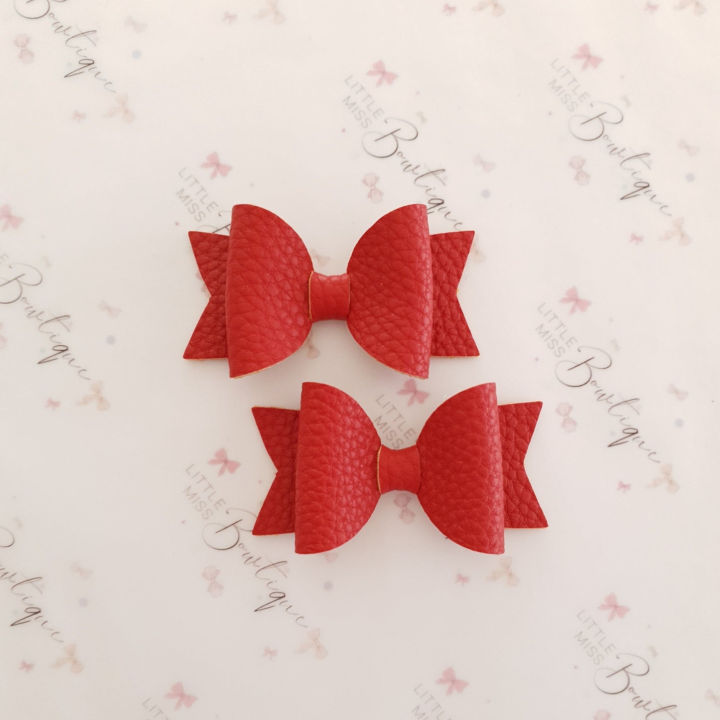 Faux Leather and Glitter Pigtail Bows (44 colours)