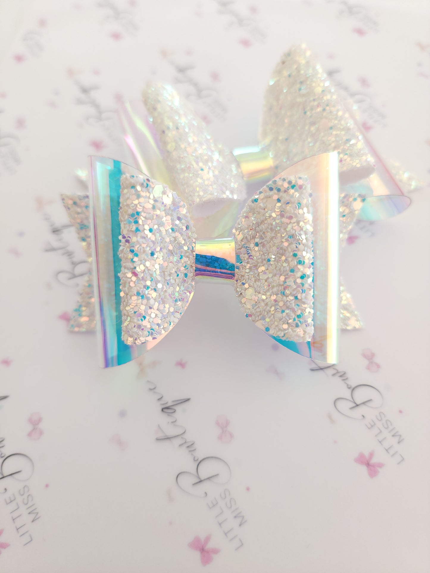 Blue and Iridescent Sparkle Bows (2 Colours)
