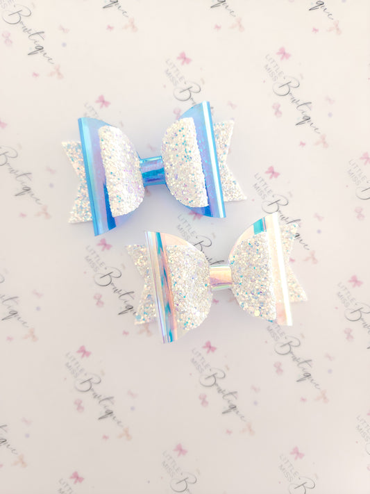 Blue and Iridescent Sparkle Bows (2 Colours)