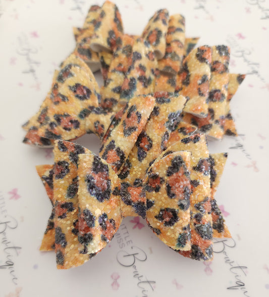 Glitter Leopard Double Bow
