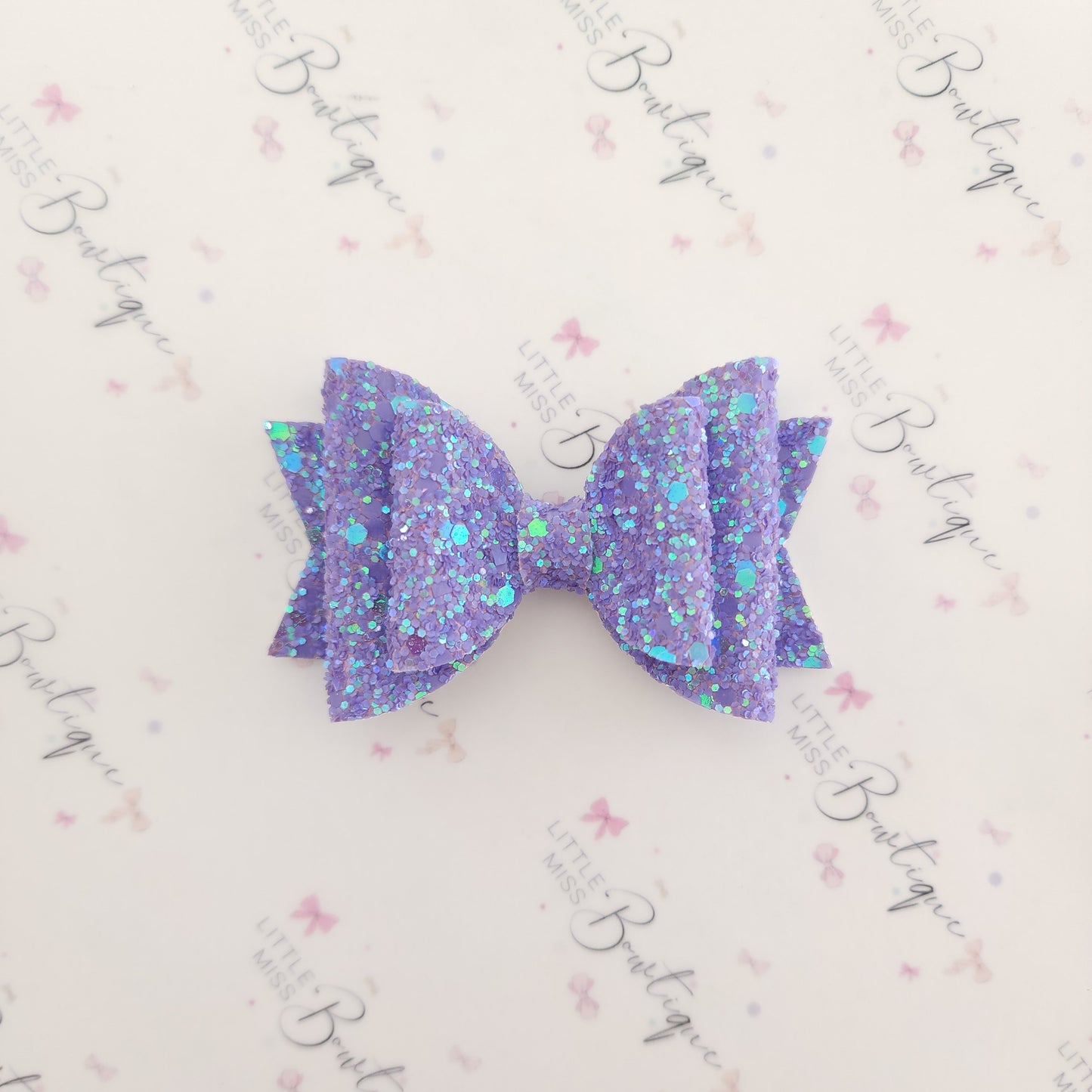Bright Fluro Glitter Double Bows