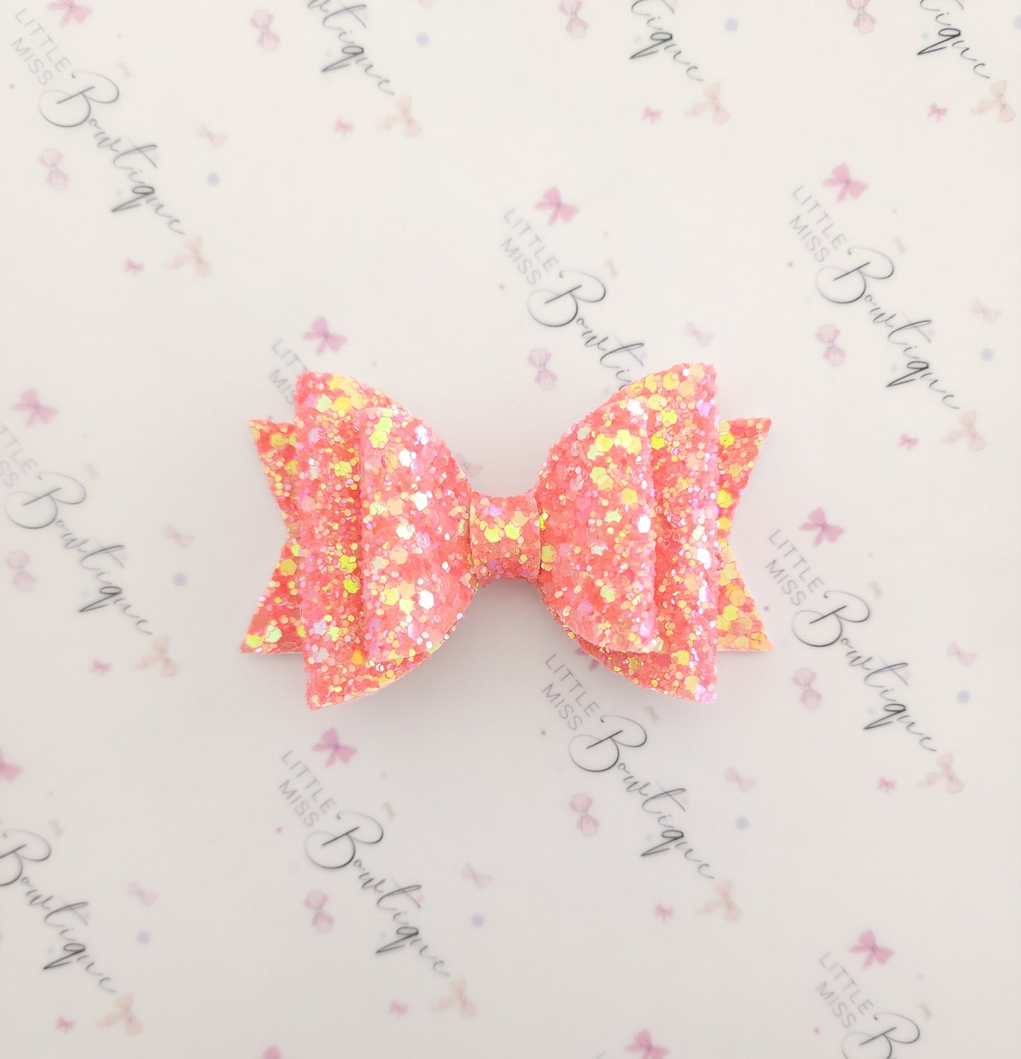 Bright Fluro Glitter Double Bows