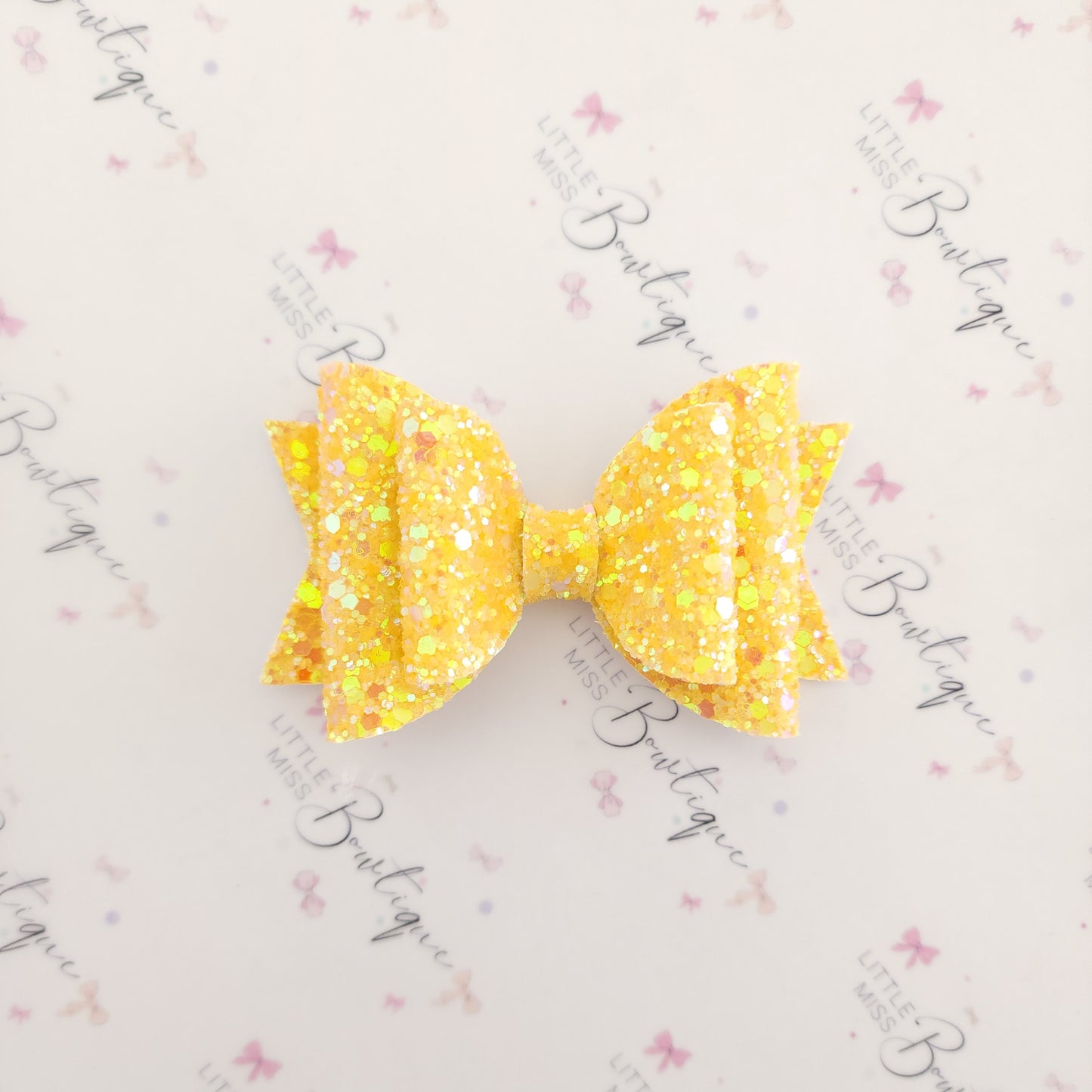 Bright Fluro Glitter Double Bows