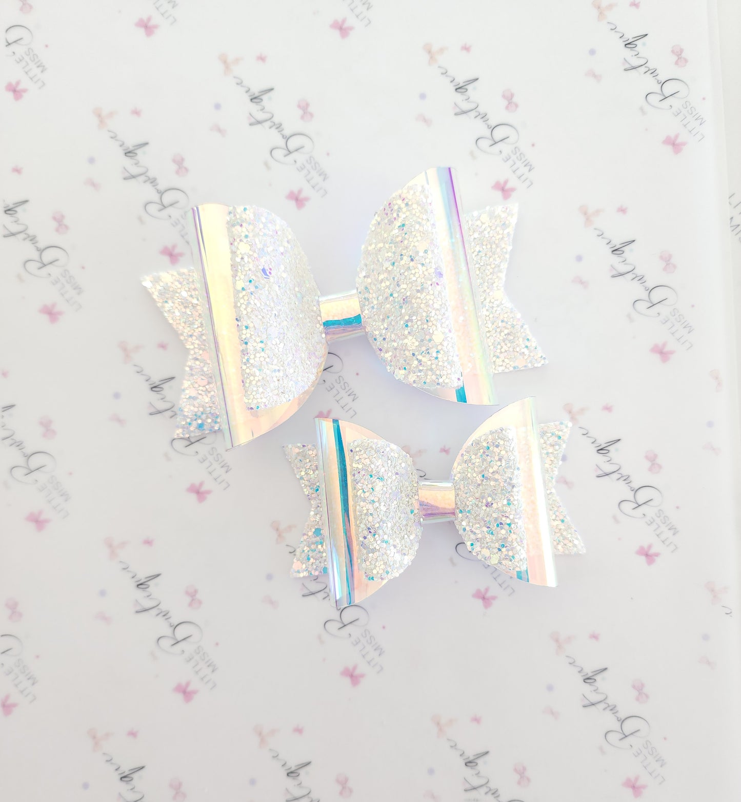 Blue and Iridescent Sparkle Bows (2 Colours)