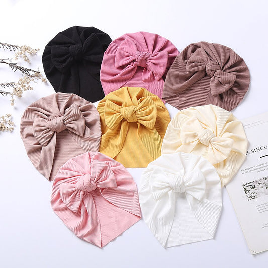 Ribbed Bow Baby Turban (8 colours)
