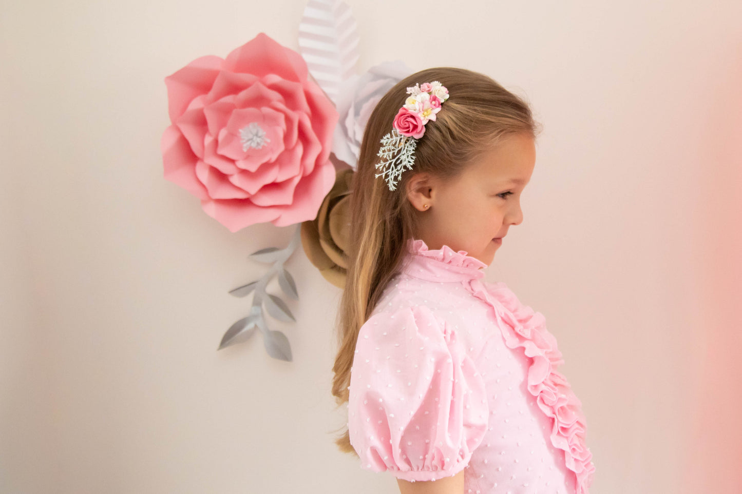 Pink Floral Comb