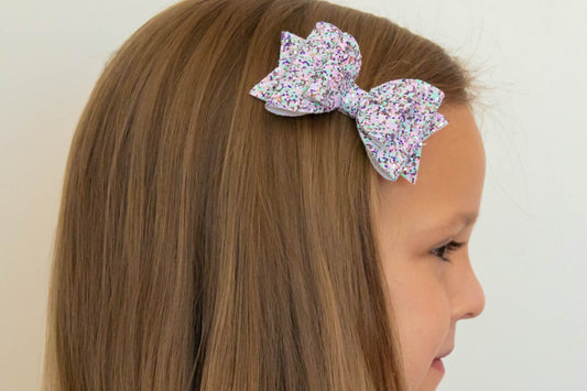 Purple Sprinkles Double Bow