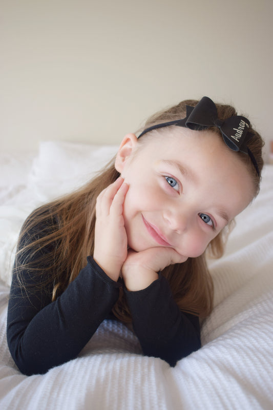 Black Personalised Bow