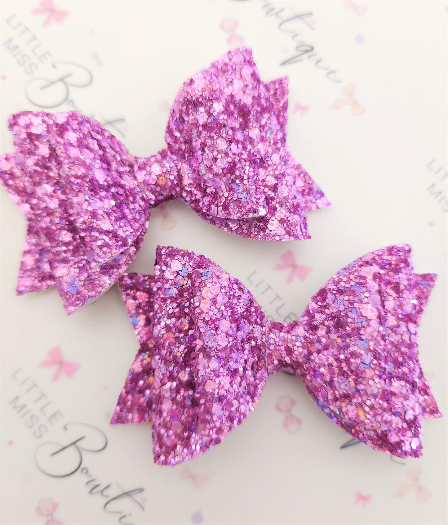 Purple Double Glitter Bow