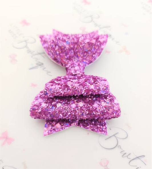 Purple Double Glitter Bow