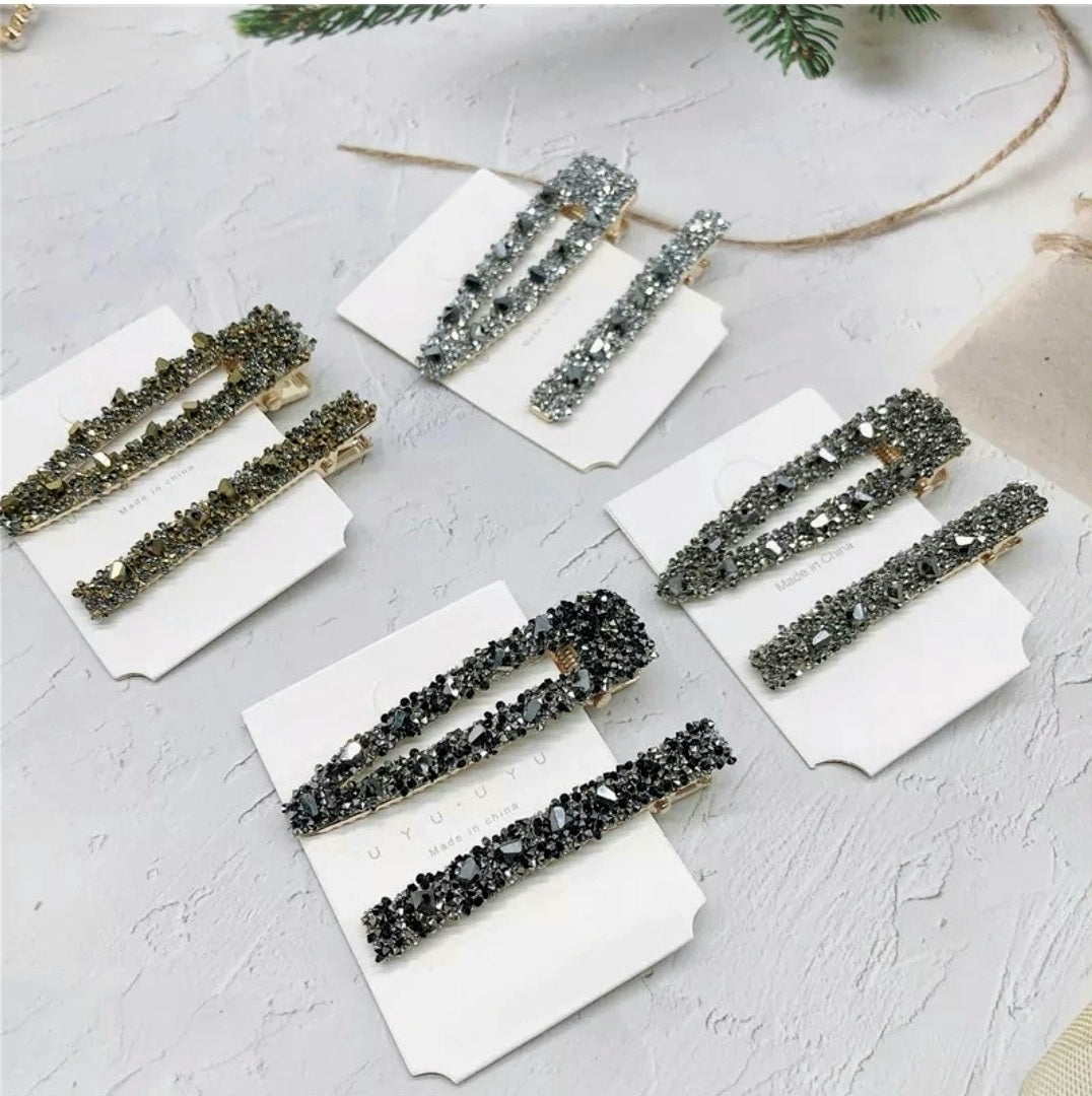 Crystal Hair Clip Sets ( 3 colours)