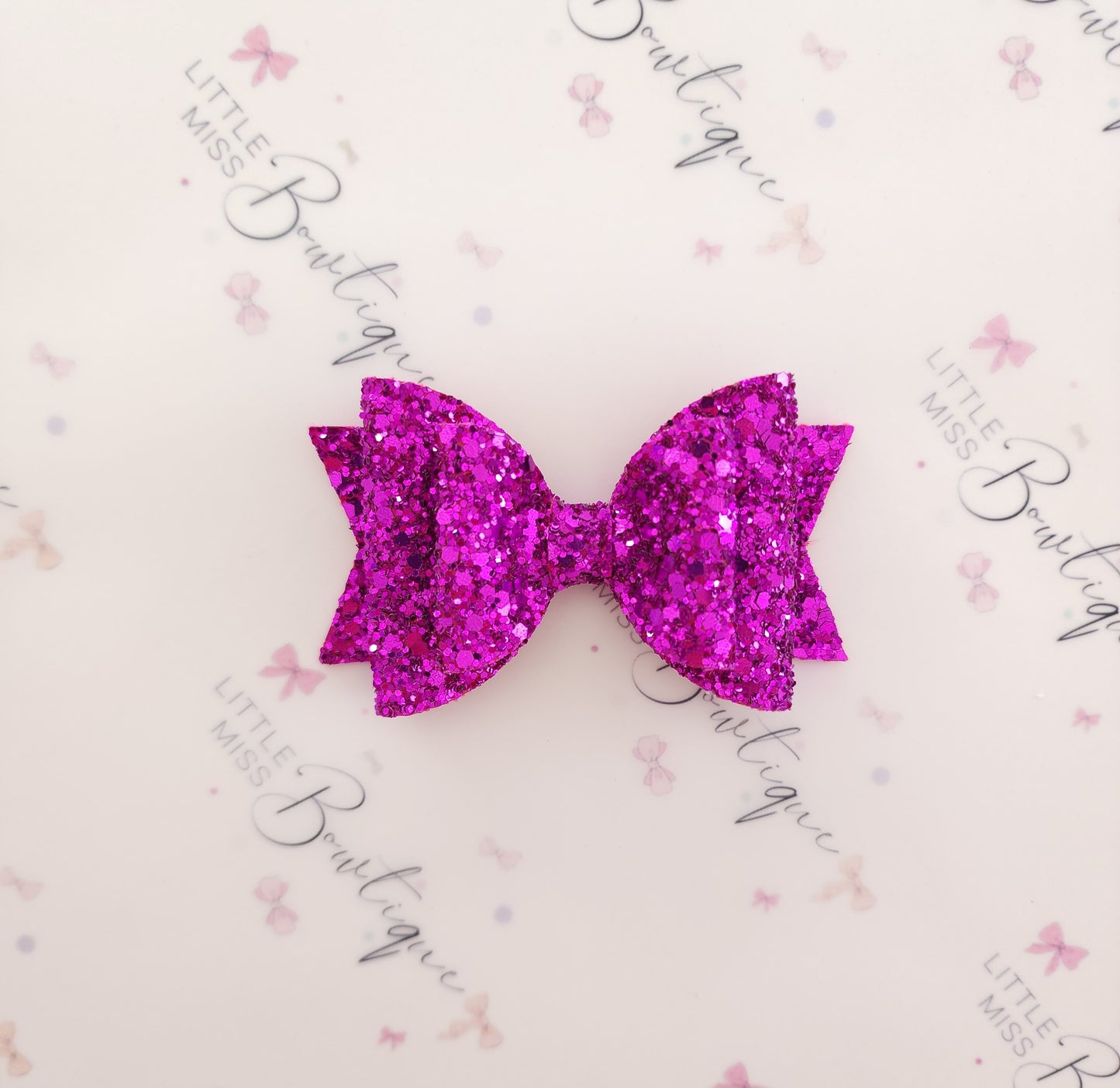 Shades of Purple/Green Double Glitter Bows