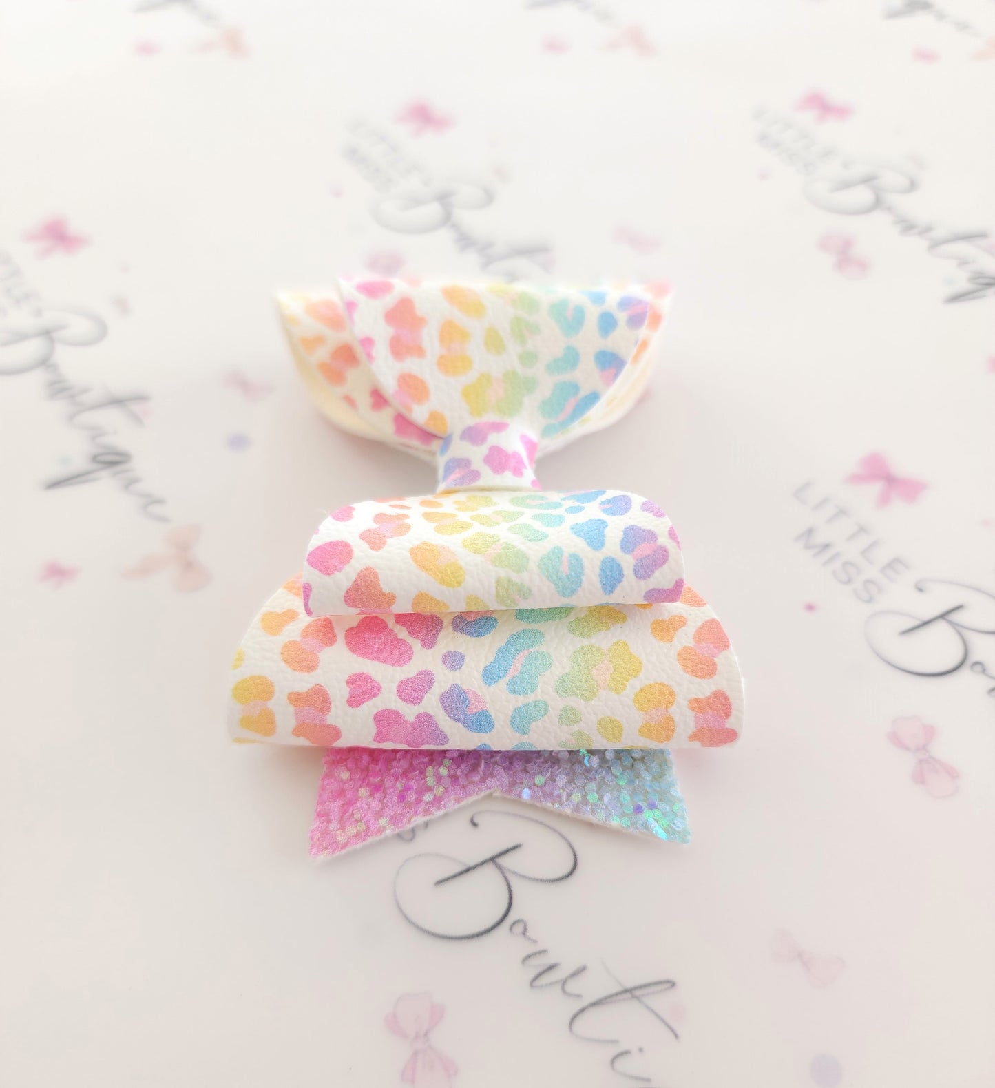Pastel Leopard Bow