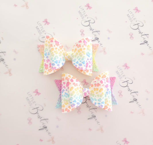 Pastel Leopard Bow