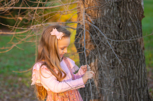 New Pink Pom Pom Bow