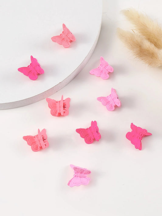 Pink Butterfly Clips 9pk