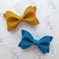Mustard and Teal Suede Ivy  Bow