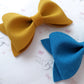 Mustard and Teal Suede Ivy  Bow