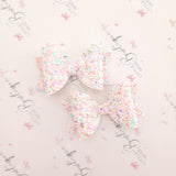 Birthday Cake Glitter Bows