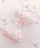 Birthday Cake Glitter Bows