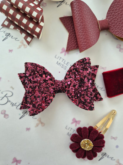 Burgundy School Bows