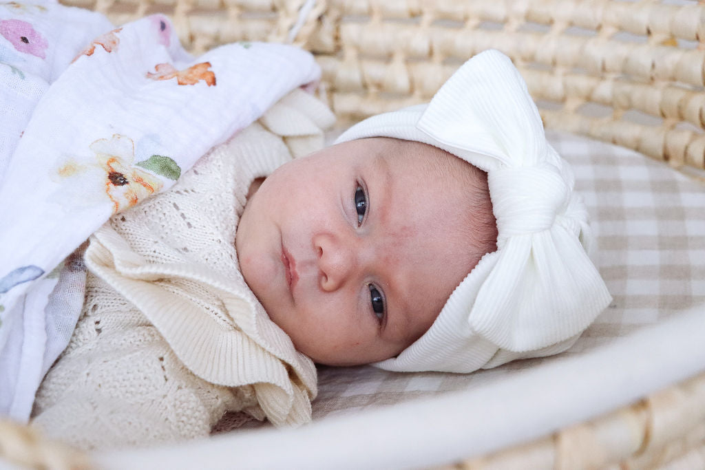 Ribbed Bow Baby Turban (8 colours)