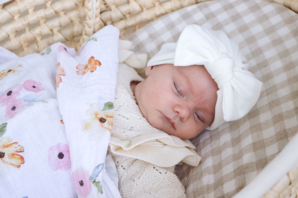 Ribbed Bow Baby Turban (8 colours)