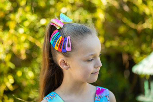 Bright Rainbow Snap Clips 8pk