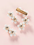 White/Gold Daisy Fringe clips (2 sizes)