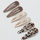 Leopard Snap Clip Sets (2 colours)