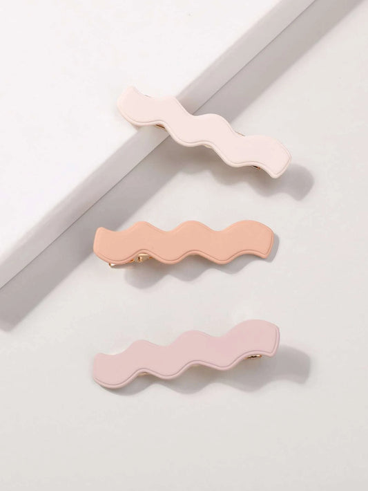 Cream Swirl Fringe Clips