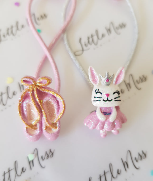 Bunny Ballerina Hair Tie set