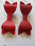 Red Leatherette Bows