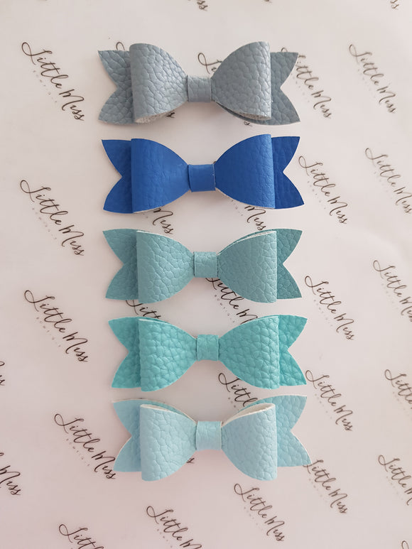 Blue Palette Leatherette Bows