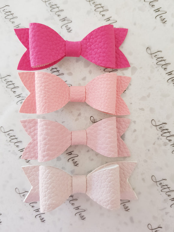 Pink Palette Leatherette Bows