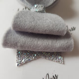 White and Grey Merino Wool Felt Bows