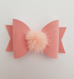 New Pink Pom Pom Bow