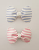 pigtail bows, stripe pigtail sets, handmade hair bows australia