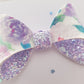 Purple Florals Summer Bow