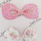 Pink Floral Pinch Bows