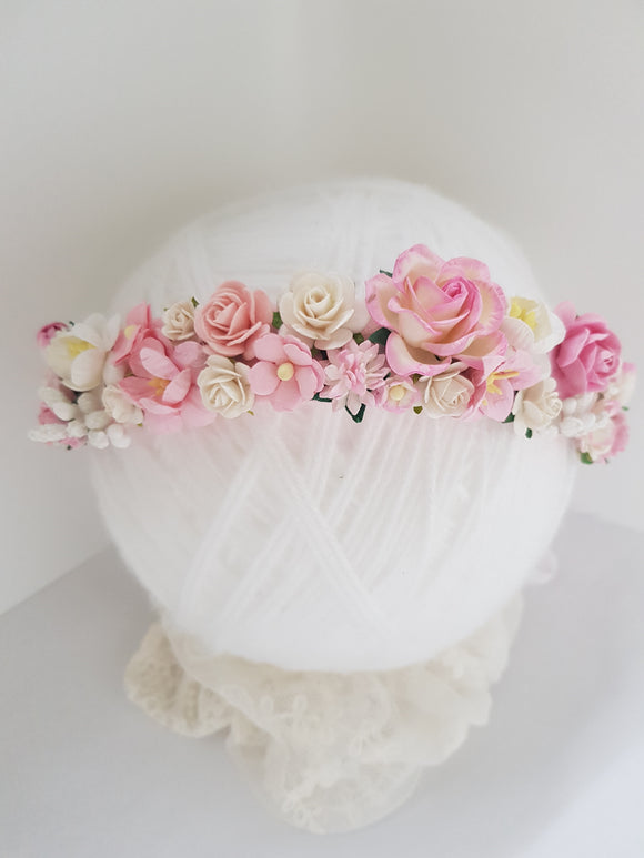 Pink flower crown
