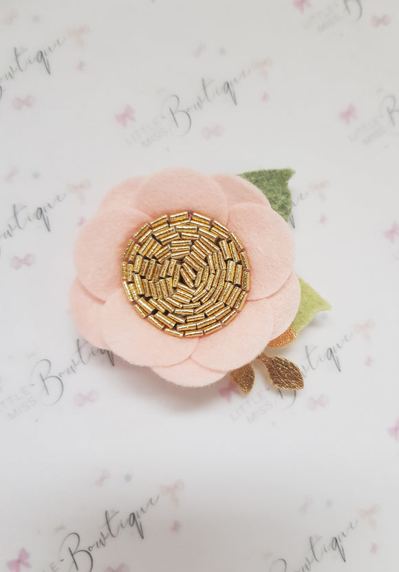 Elegant Pink Felt Flower