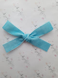 Blue Gingham School Bow Set