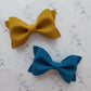 Mustard and Teal Suede Ivy  Bow