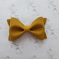Mustard and Teal Suede Ivy  Bow