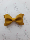 Mustard and Teal Suede Ivy  Bow