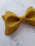 Mustard and Teal Suede Ivy  Bow